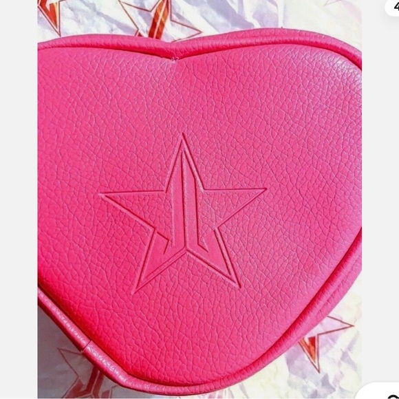 Jeffree Star Pink Heart Bag Purse Crossbody Makeup Box Exclusive NEW - Picture 4 of 12